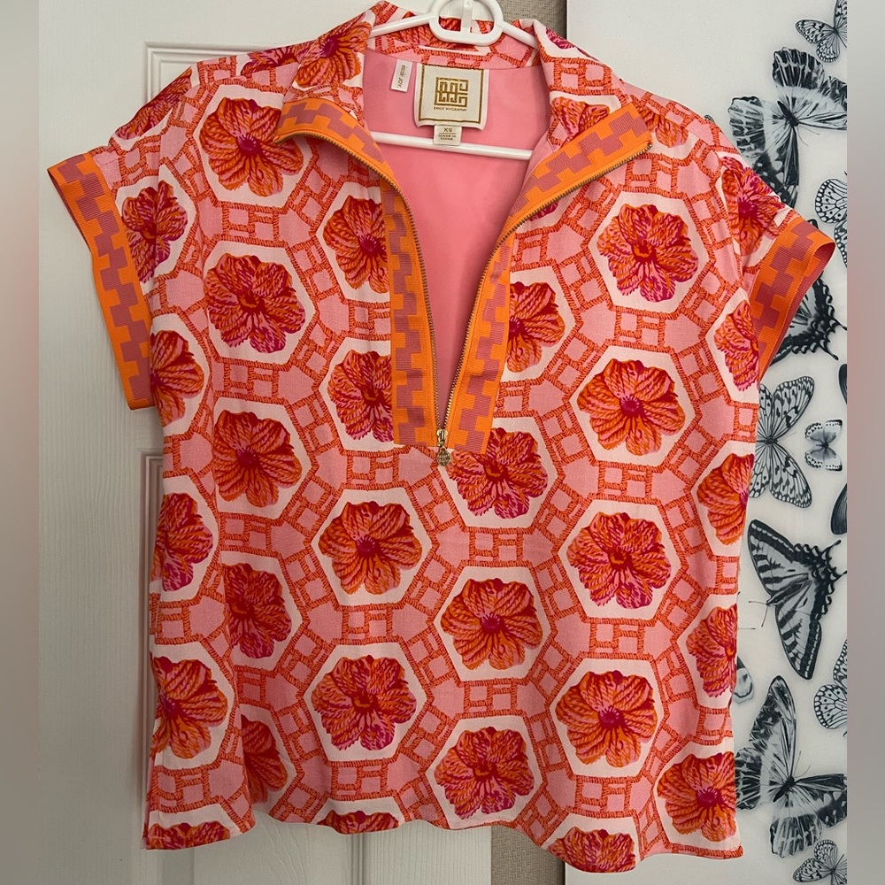 Emily McCarthy Pink and Orange Poppy Pullover